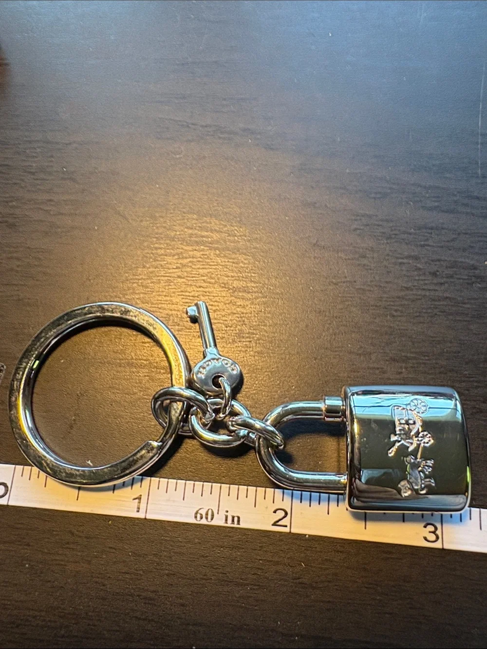 Coach Silver Padlock Keychain Key & Card Holder